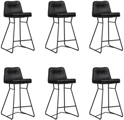 Leren barkruk Candy laag - set van 6 krukken