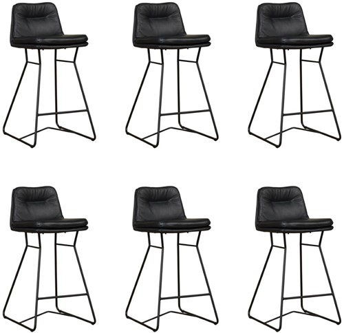 Leren barkruk Candy laag - set van 6 krukken