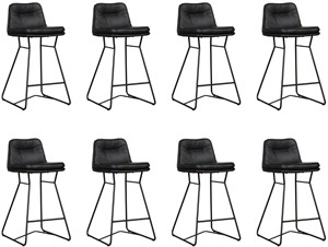 SHOPX HUISCOLLECTIE Set van 8 Leren barkrukken Candy laag - Echt leer, Industrieel, Comfortabel en kies uit meer dan 150+ kleuren - Ontdek de Vele Leersoorten en Kleuren bij ShopX