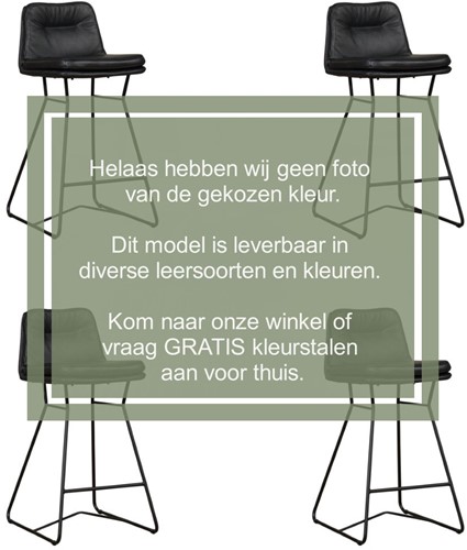 Leren barkruk Candy laag - set van 4 krukken - Vintage leer Lightgrey