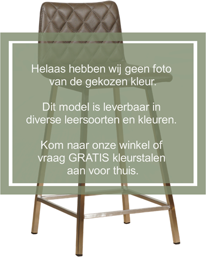 Leren barkruk Catch laag - Hermes Ocean Blue (donkerblauw) - Kleur poot, RVS