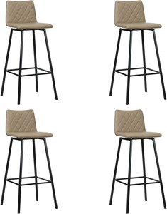 Set van 4 Taupe leren industriële barkrukken Catch - Hermes Leer Mocca (taupe leer)
