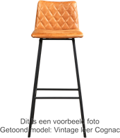 Leren barkruk Catch hoog - Toledo Leer Dessert - RVS-2