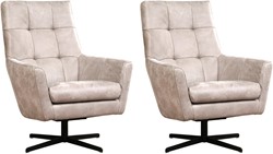 Leren draaifauteuil Central - set van 2 fauteuils
