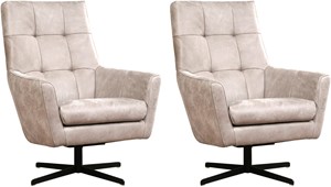 Set van 2 Leren draaifauteuils Central