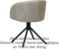 Leren eetkamerstoel Charm Duo - Kenia Rost en Toledo Natur-3