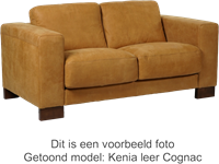 Leren bank Clear, 2-zitsbank - Granada leer Savannah - Hout, Bruin - (174x90cm)-2