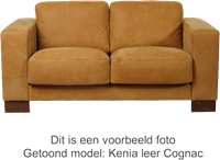 Leren bank Clear, 2-zitsbank - Granada leer Savannah - Hout, Bruin - (174x90cm)-3