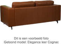 Leren bank Clear, 2.5-zitsbank - Granada leer Sahara - Staal design, Zwart - (204x90cm)-6