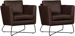 Leren design fauteuil Club - set van 2 fauteuils