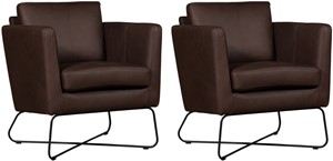 Set van 2 Leren design fauteuils Club