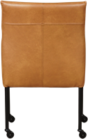 Set van 6 cognac leren eetkamerstoelen Desire - met wieltjes en armleuning - Granada leer Sahara-3