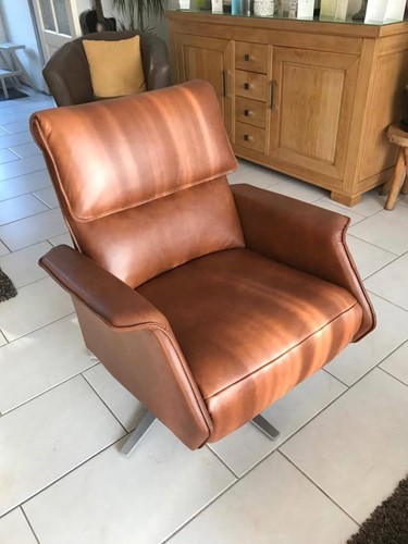 Leren relaxfauteuil - bruin leer