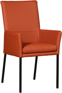 Leren stock eetkamerstoel royal met armleuning 99 bruin, bruin leer, bruine keukenstoelen