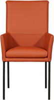 Cognac leren moderne eetkamerstoel Royal - poot vierkant zwart - Toledo Leer Cotto (cognac leer)-2