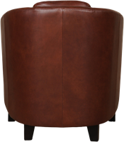 Leren kuipstoel Press - Granada leer Cognac - Hout zwart-3