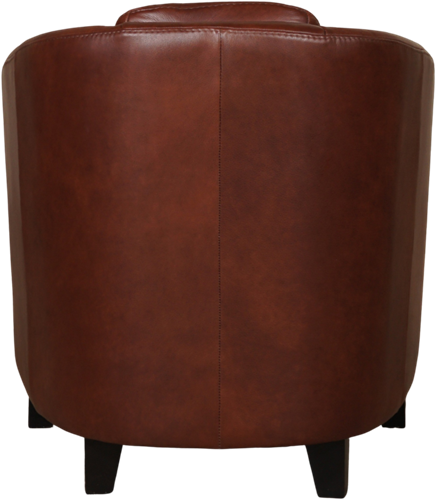 Leren kuipstoel Press - Granada leer Cognac - Hout zwart-3
