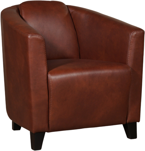 Leren kuipstoel Press - Granada leer Cognac - Hout zwart