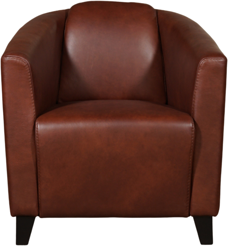 Leren kuipstoel Press - Granada leer Cognac - Hout zwart-2