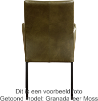 Leren eetkamerstoel Comfort - met armleuning - Kenia Leer Brown - Poot - Vierkant - RVS-3