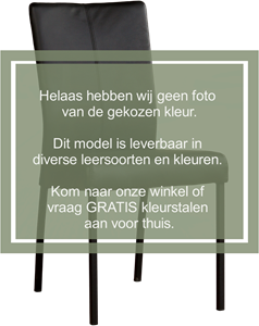 Leren eetkamerstoel Comfort - Hermes Leer Yellow - Vierkant - RVS