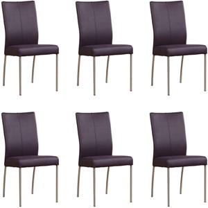 Leren eetkamerstoel comfort, paars leer, paarse keukenstoelen