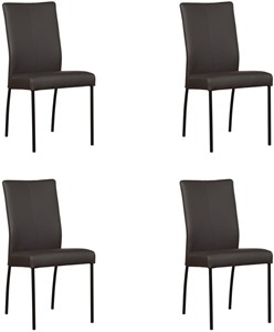 Leren eetkamerstoel comfort, bruin leer, bruine keukenstoelen