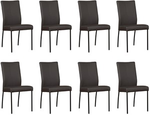 Leren eetkamerstoel comfort, bruin leer, bruine keukenstoelen