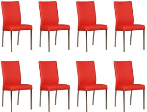 Leren eetkamerstoel comfort, rood leer, rode keukenstoelen