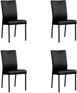 Leren eetkamerstoel comfort, zwart leer, zwarte keukenstoelen