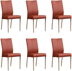 Leren eetkamerstoel comfort, bruin leer, bruine keukenstoelen