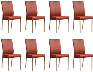 Leren eetkamerstoel comfort, bruin leer, bruine keukenstoelen