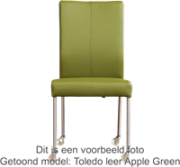 Leren eetkamerstoel Comfort - met wieltjes en zonder armleuning - Kenia Leer Cognac - Poot - Vierkant - RVS - Skate wiel transparant-2