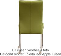 Leren eetkamerstoel Comfort - met wieltjes en zonder armleuning - Kenia Leer Cognac - Poot - Vierkant - RVS - Skate wiel transparant-3