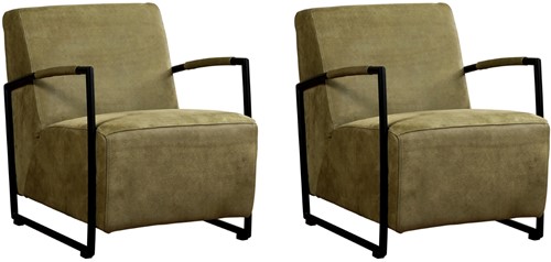 Leren industriële fauteuil Creative - set van 2 fauteuils