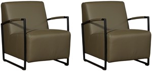 Leren fauteuil creative, groen leer, groene stoel