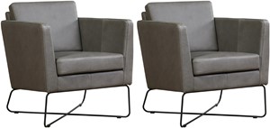 Leren fauteuil crossover, grijs leer, grijze stoel