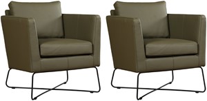 Leren fauteuil crossover, groen leer, groene stoel
