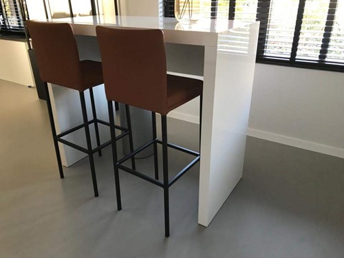 Set van 2 leren barstoelen - bruin leer