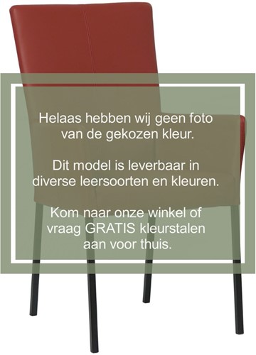 Leren eetkamerstoel Daily - met armleuning - Toledo Leer Nero - Poot - Zwart
