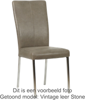 Leren eetkamerstoel Daily - Toledo leer Olive - Kleur poot, zwart-1