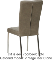 Leren eetkamerstoel Daily - Toledo leer Olive - Kleur poot, zwart-3