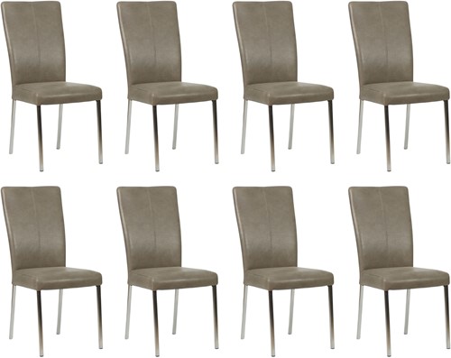 Leren eetkamerstoel Daily - set van 8 stoelen