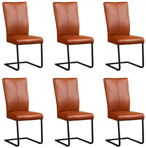 Leren eetkamerstoel dare, bruin leer, bruine keukenstoelen