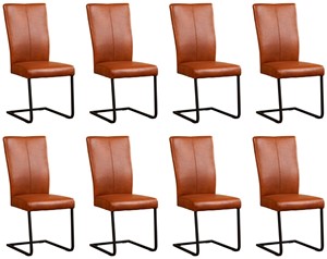 Leren eetkamerstoel dare, bruin leer, bruine keukenstoelen