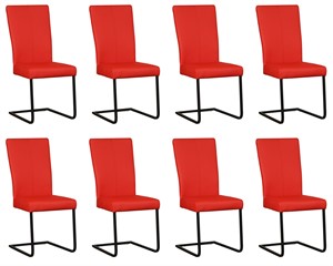 Leren eetkamerstoel dare, rood leer, rode keukenstoelen