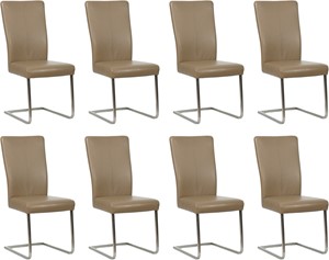 Leren eetkamerstoel dare, bruin leer, bruine keukenstoelen