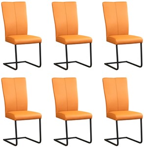 Leren eetkamerstoel dare, bruin leer, bruine keukenstoelen