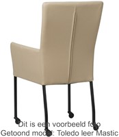 Leren eetkamerstoel Deal - met wieltjes en armleuning - Vintage Elephant - Vorm poot vierkant - Kleur poot, RVS - Skate wiel transparant-3