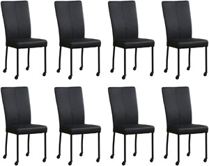 Leren eetkamerstoel deal, zwart leer, zwarte keukenstoelen